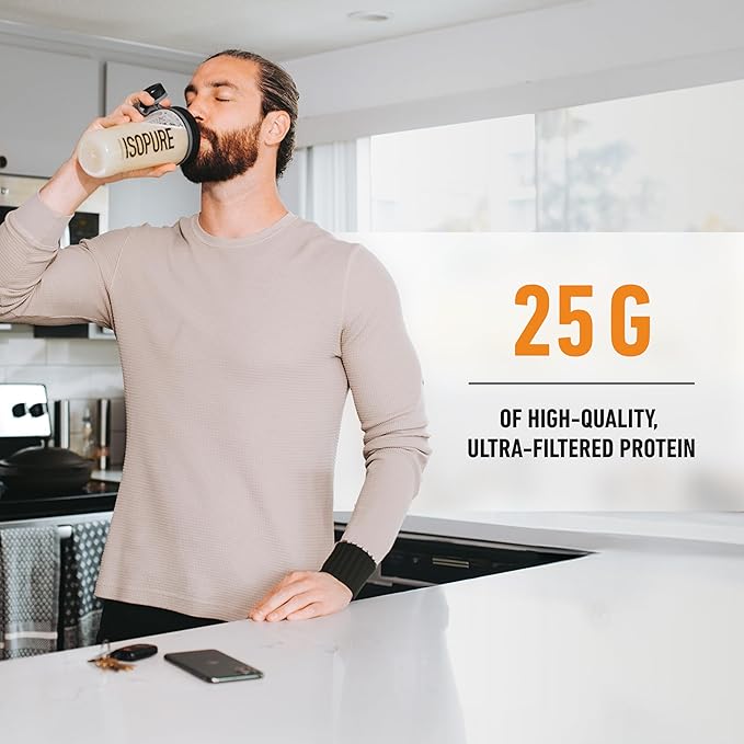 Isopure Zero Carb 100% Pure Whey Isolate Protein Powder Gluten Free With Vitamins Vanilla Salted Caramel 25g Protein Per Serving 3 Lbs 42 Servings (Packaging May Vary)
