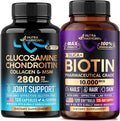 NUTRAHARMONY Glucosamine Chondroitin Capsules &amp Biotin with Silicon Softgels