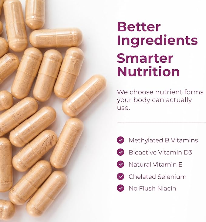 Multivitamin for Women with Methylated Vitamins and Chelated Minerals for Energy Focus and Immune Health – Premium Daily Womens Multivitamins &amp Multiminerals – 60 Capsules