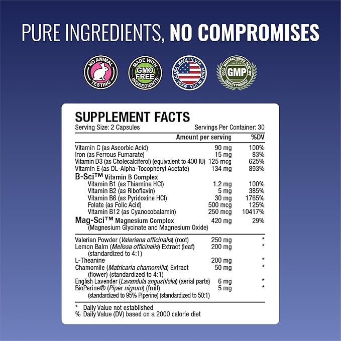 Approved Science Restlex - 420 mg Magnesium Glycinate Blend L-theanine 200 mg - 60 Capsules - Pack of 2