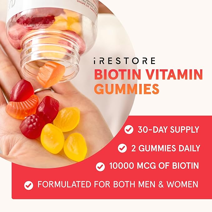 iRestore Stronger Strands Bundle: Biotin Gummies + Essential Hair Device