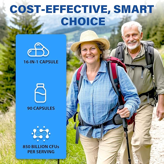 Probiotics for Men Advanced 50+ Mens Probiotic Comprehensive Gut &amp Energy Support with 850 Billion CFU 1800mg Prebiotics Fiber – Tailored Wellness mens probiotics for gut health over 50 180Cap