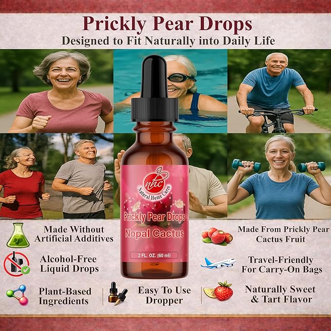 Prickly Pear Nopal Cactus Supplement - Liquid Concentrated Drops - Cactus Fruit Extract Tincture - Rich in Betalains Potent &amp Bioavailable - No Additives - 2 oz (Pack of 2)
