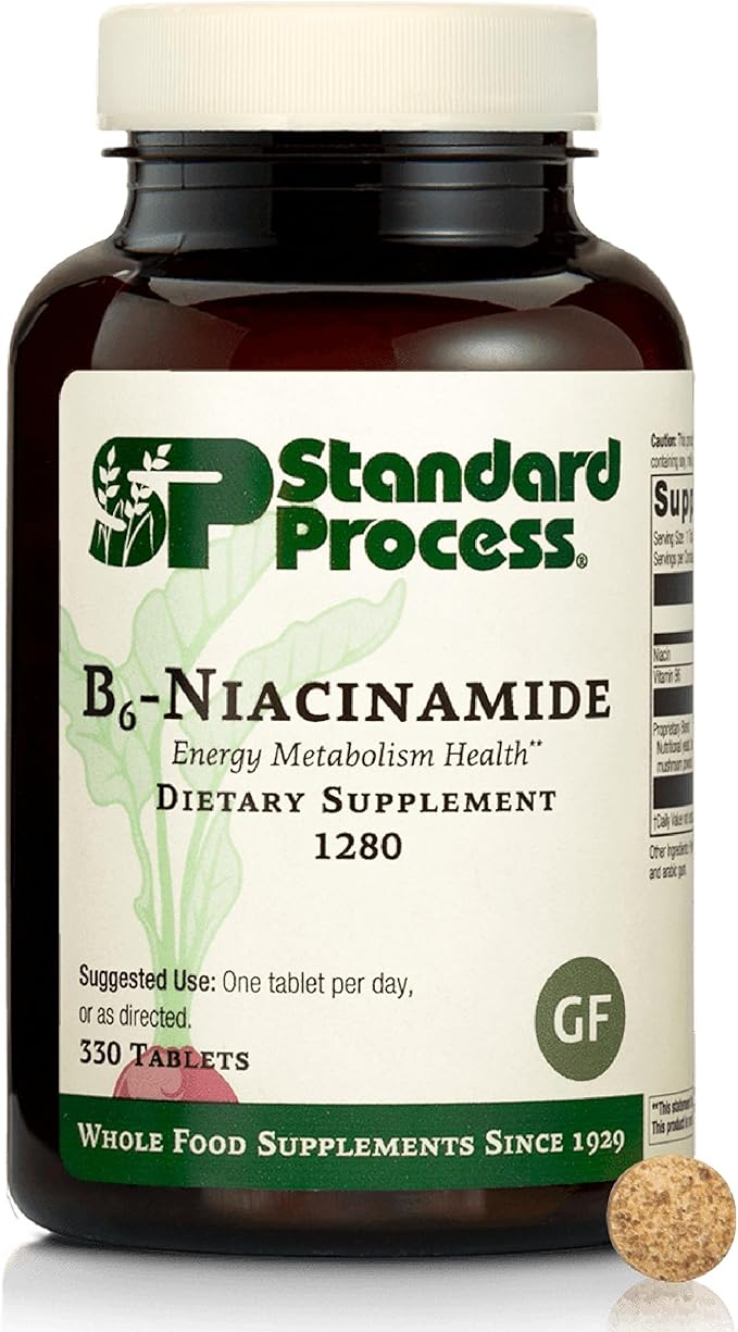 Standard Process B6-Niacinamide Energy Metabolism Health Dietary Support - Gluten-Free Non-Dairy &amp Non-Soy - Cardiovascular Support - 330 Tablets