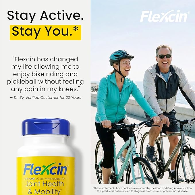 Flexcin Joint Health &amp Mobility Formula with CM8 (Cetyl Myristoleate) - Joint Supplements for Men and Women with Glucosamine MSM Collagen Type II - 90 Capsules