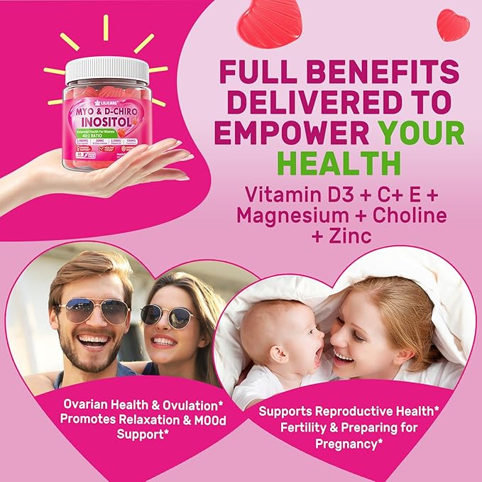 Bundle: 5HTP Gummies with Magnesium Glycinate - Melatonin Free Sleep Gummies for Adults &amp Kids 8+ &amp Inositol Gummies Ideal 40:1 Ratio Myo &amp D-Chiro Inositol Supplement