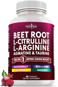 NEW AGE Beet Root Capsules - L Arginine L Citrulline Nitric Oxide Beetroot Powder Arginine Citrulline Supplement – 90 Vegan Capsules