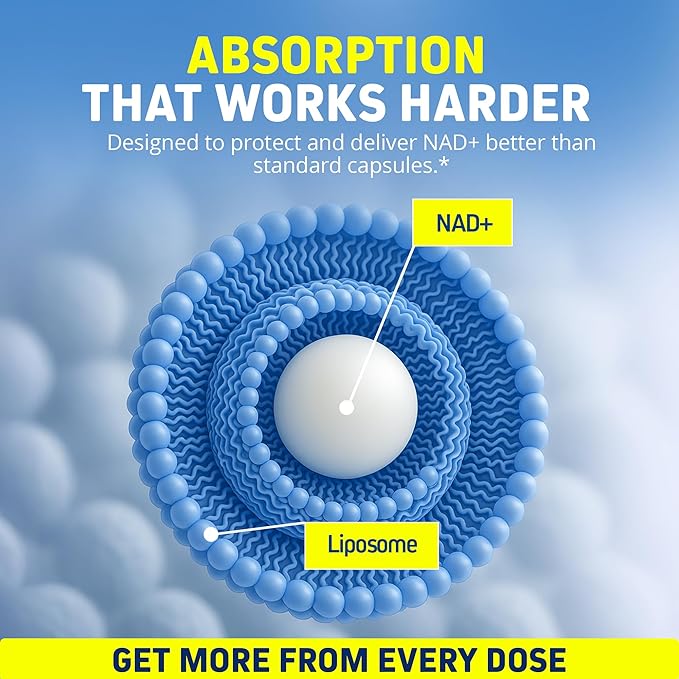 Herbtonics Liposomal NAD+ for Cellular Energy | Supports Healthy Aging Focus &amp Metabolism | Liposomal Delivery - Designed for Superior Absorption | 120ML Vegan Liquid Supplement (1 Month Supply)