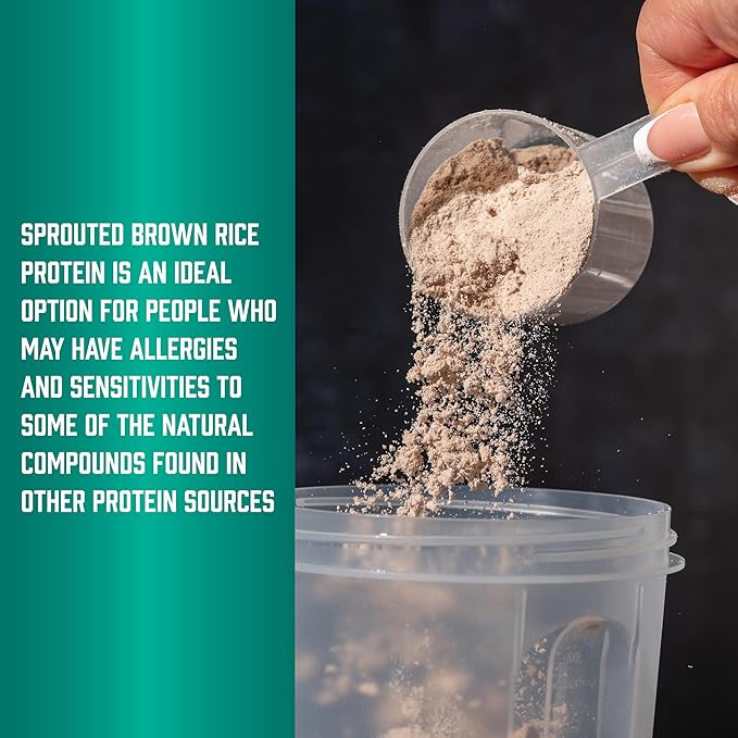 NOW Foods Sports Nutrition Sprouted Brown Rice Protein 80% Protein Unflavored Powder 2-Pound