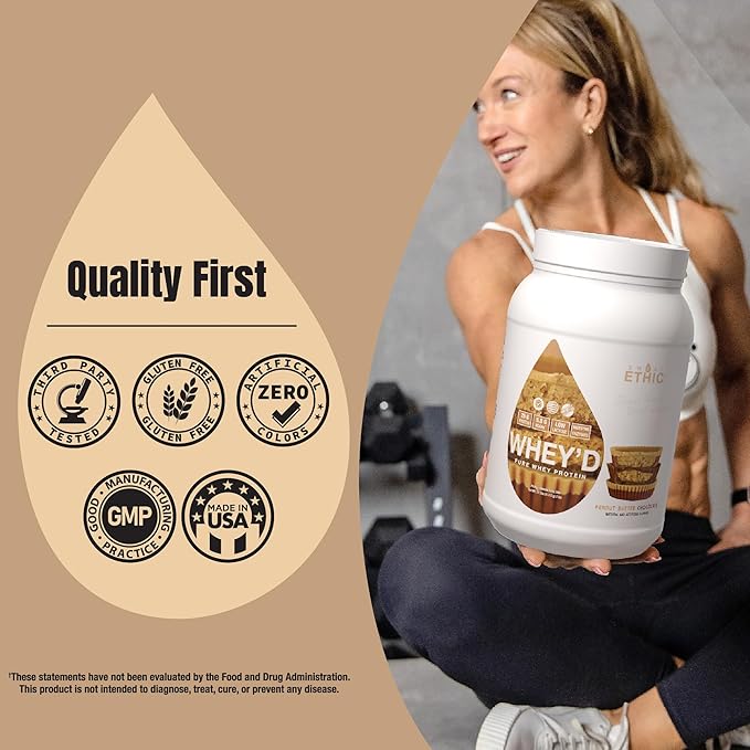 Sweat Ethic Whey'd Protein Powder 25 G Whey Protein Blend with Concentrate (30 Ounce Peanut Butter Chocolate)