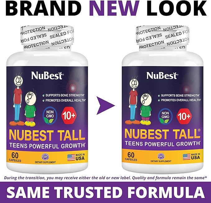 NuBest Tall 10+ Premium Bone Strength Formula Enhanced Immunity and Overall Health for Age 10+ with Calcium Vitamin D3 Vitamin K2 and Multivitamins | Pack 12