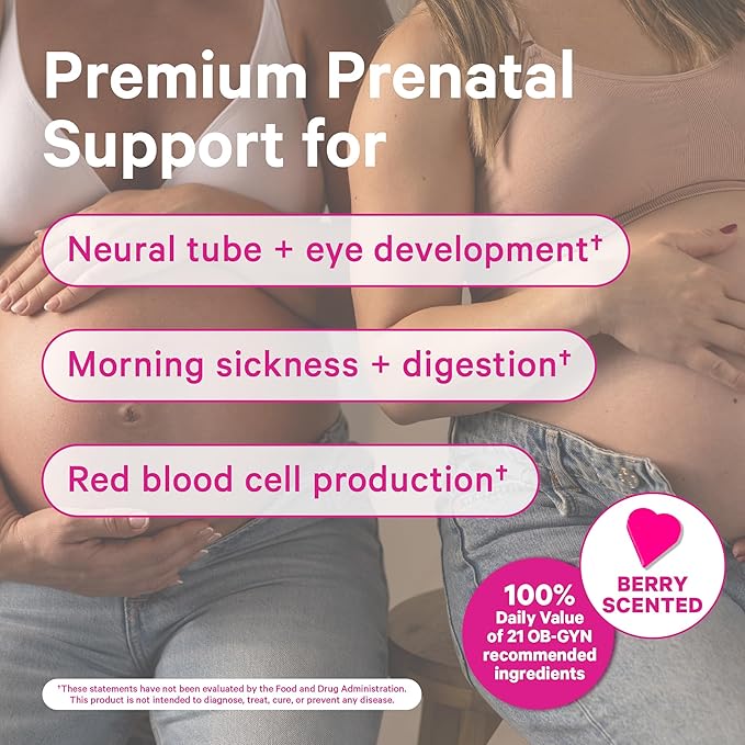 Pink Stork Premium Prenatal Iron Bundle - Premium Prenatal + DHA and Prenatal Iron Supplement for Women Morning Sickness Digestion Blood Cell Production