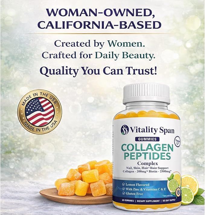 Collagen + Zinc Oyster Extract - Hair Growth Vitamins Gummies + Energy Boost
