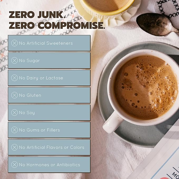Bone Broth Protein Powder Grass Fed Collagen with 14g Complete Protein per Serving Gluten Free Keto &amp Dairy Free Organic &amp Clean Ingredients No Added Sugar Mocha 26 Servings