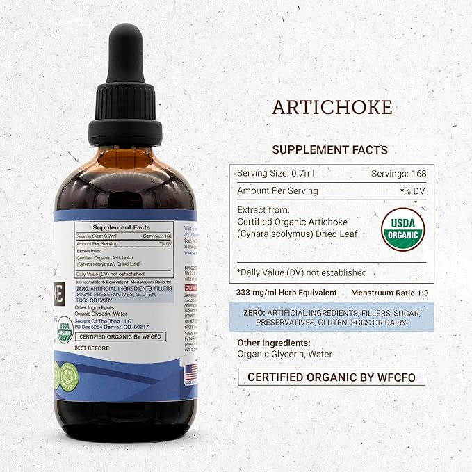 Secrets of the Tribe Grape Seed and Artichoke Liquid Extract (2 pcs.) | Alcohol-Free Tinctures | Grape (Vitis vinifera) Dried Seed and Artichoke (Cynara scolymus) Dried Leaf (2x4 fl oz)