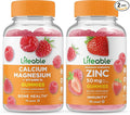 Lifeable Calcium Magnesium + Zinc 50mg Gummies Bundle - Great Tasting Vitamin Supplement Gluten Free GMO Free Chewable