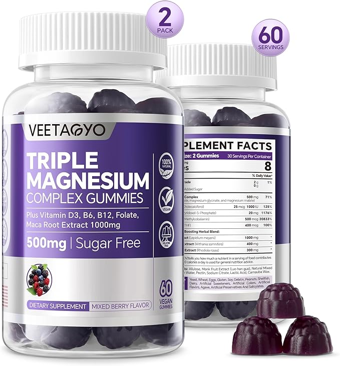 Berberine Gummies 120 Counts + Magnesium Gummies 120 Counts