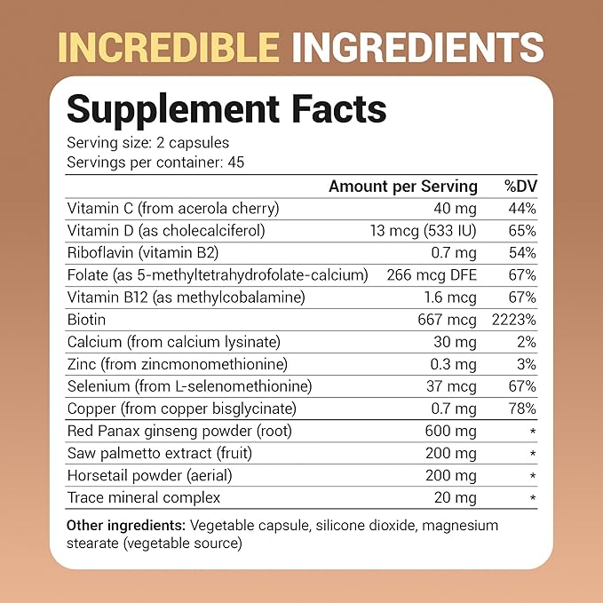 Dr. Berg All-in-One Vitamins for Hair Skin &amp Nails - Advanced Formula with Biotin Saw Palmetto DHT Blocker &amp Trace Minerals - 90 Veg Capsules