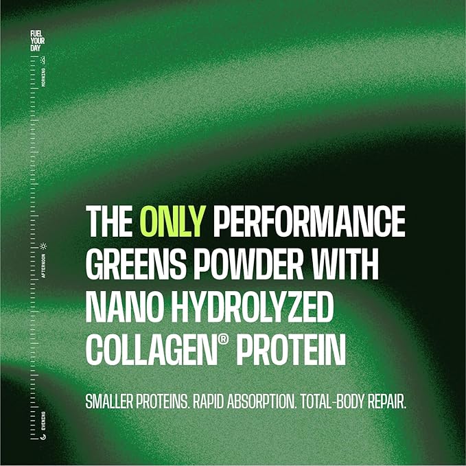 Frog Fuel Performance Greens Protein Powder Nano-Hydrolyzed Grass Fed Protein Greens Powder 5B CFU Probiotics/Prebiotics 9G Protein 7 EAAs Energy &amp Muscle Support Lemon Lime 30 Servings