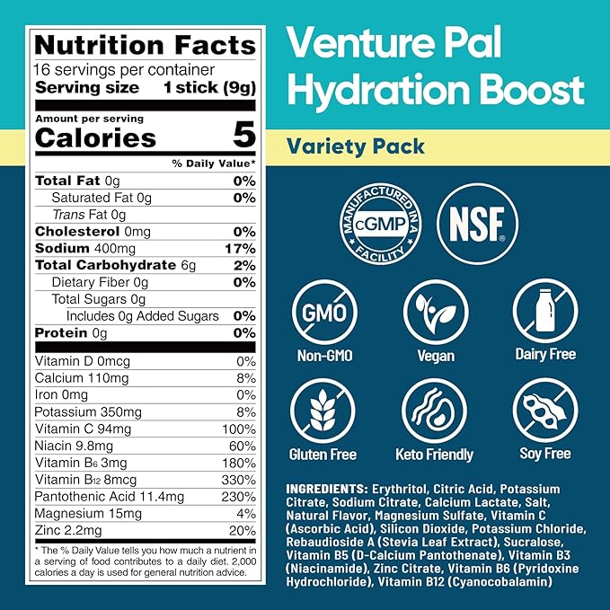 Venture Pal Magnesium Gummies + Electrolyte Powder Bundle – Sugar-Free Magnesium Glycinate with Ashwagandha &amp Electrolyte Drink Mix for Sleep Calm Mood &amp Hydration | Vegan Keto 60 Day Suppl