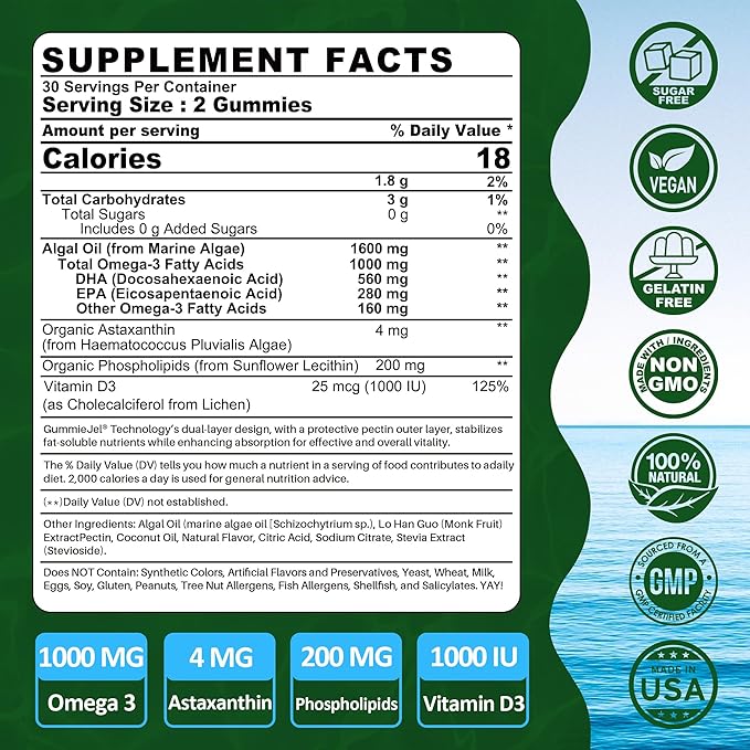 Vegan Omega 3 Gummies + Whole Food Vitamin C Gummies for Adults &amp Kids