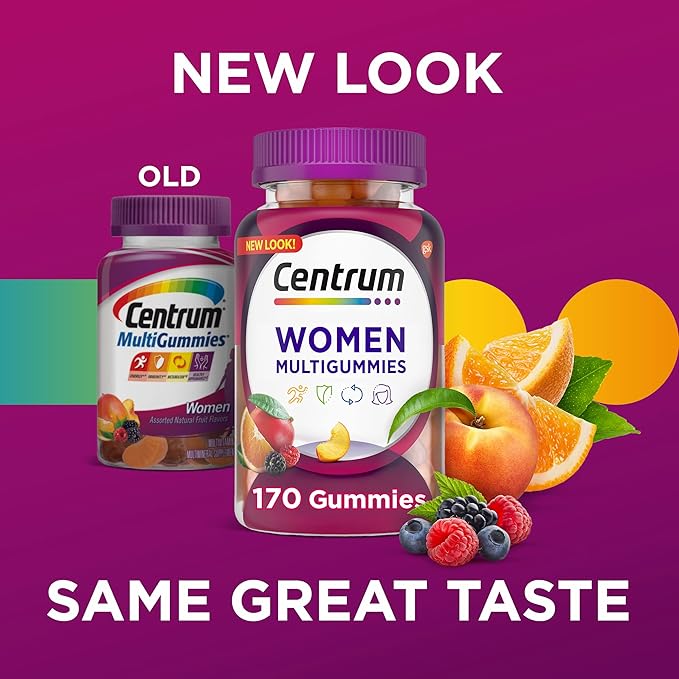 Centrum MultiGummies Gummy Multivitamin for Women Multivitamin/Multimineral Supplement with Vitamin D3 B Vitamins and Antioxidants Assorted Fruit Flavor - 150 Count