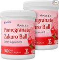 Umeken Pomegranate Zakuro Ball Chewable Supplement Natural Pomegranate Extract with Vitamins and Minerals Japanese Supplement for Women 360 Count per Bottle 4 Month Supply Pack of 2 Bottles