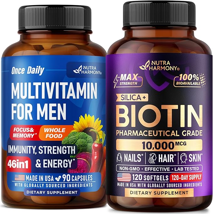 NUTRAHARMONY Multivitamins for Men &amp Biotin with Silicon Softgels