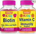 WellYeah Biotin Kids + Vitamin C Kids Gummies Bundle - Great Tasting Vitamin Supplement Gluten Free GMO Free Chewable Gummy