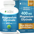 Magnesium Glycinate 400mg | 4+ Month Supply | Sleep Relaxation &amp Muscle Support | High Absorption Chelated Magnesium Supplement for Women &amp Men | Gentle on Digestion | Vegan | 270 Tablets