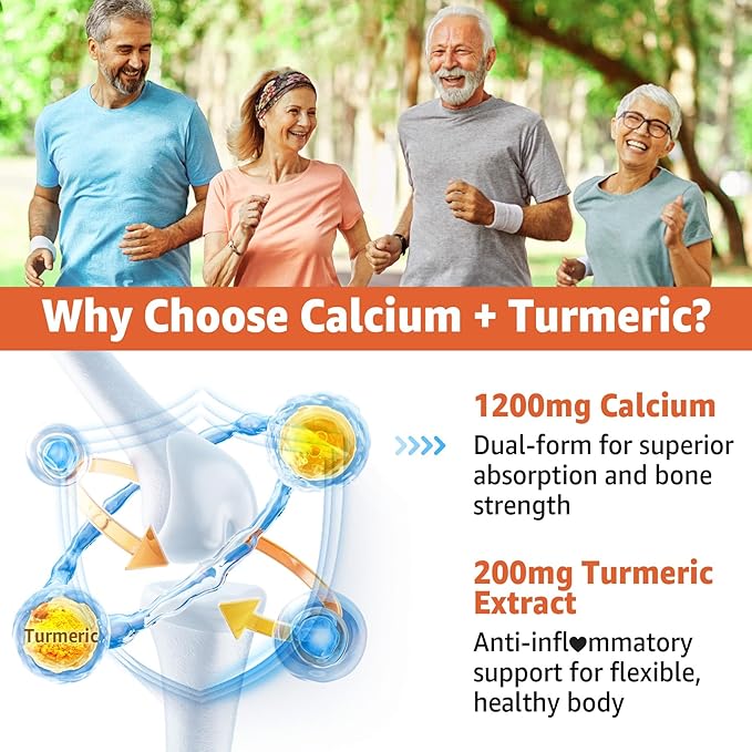 Calcium 1200 mg with Vitamin D3 Gummies + Organic Blue Spirulina Gummies