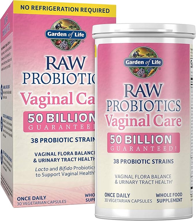 Garden of Life Probiotics Vaginal Care with 50 Billion CFU - 30 Capsules and Vitamin D3 5000 IU with Probiotics - 60 Vegetarian Capsules Bundle