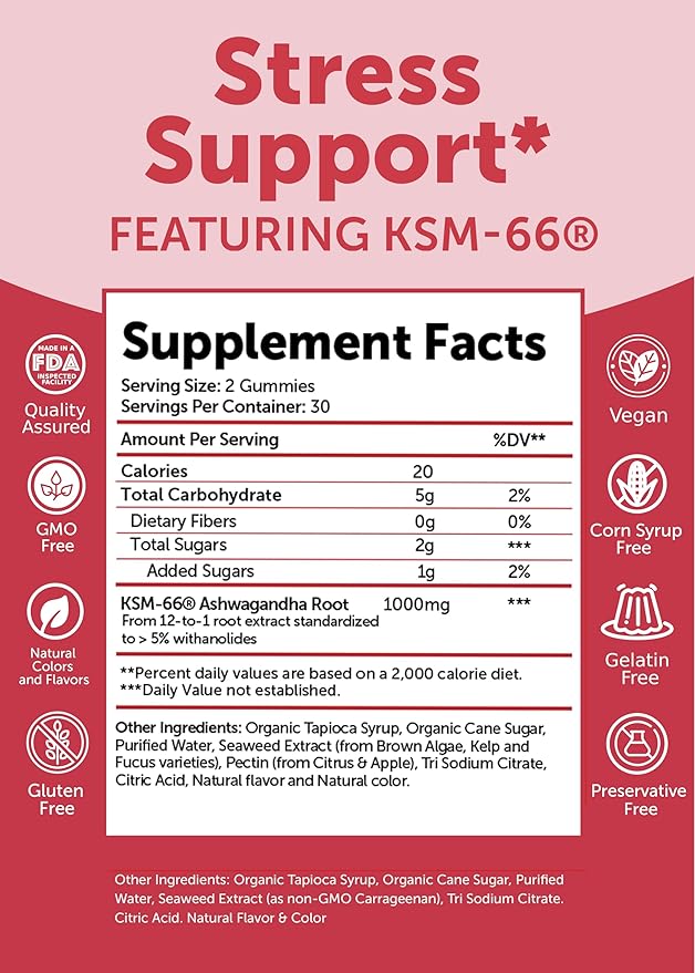 Lunakai USA Made Ashwagandha KSM-66 &amp Shilajit Advanced Gummies Bundle – Mood Balance &amp Adaptogen Support – 60 Non-GMO Gummies Each
