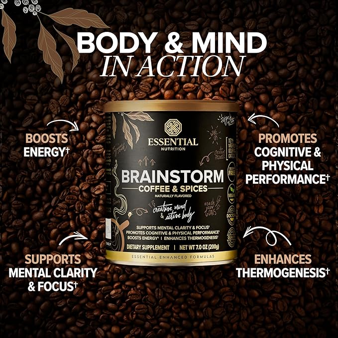 Immuno Whey Protein + Brainstorm Functional Coffee Bundle – 18g Protein Amino Acids &amp Glutathione Support + Focus Clarity &amp Energy Boost – Keto Friendly Sugar Free – Chocolate &amp Spices