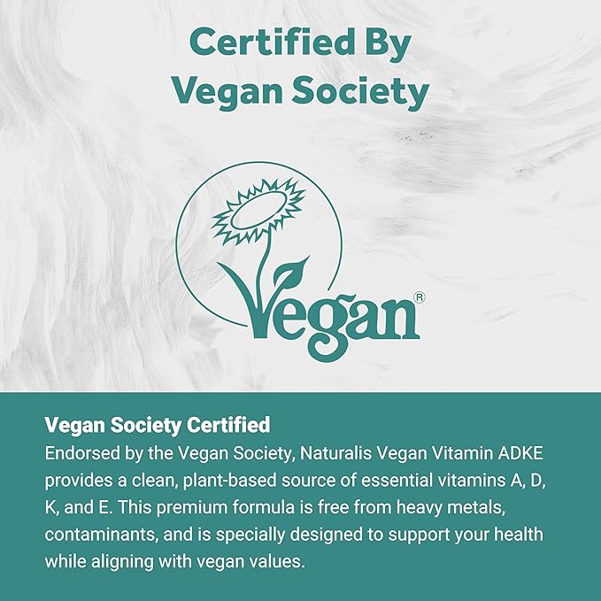 Naturalis Vegan Vitamin ADK with 50mg Tocotrienol and CoQ-10 | Nano-Emulsified in EVOO for Better Absoprtion | Non-GMO Soy Free and Vegan Society Certified | 60 Veggie Softgels (Carrageenan Free)