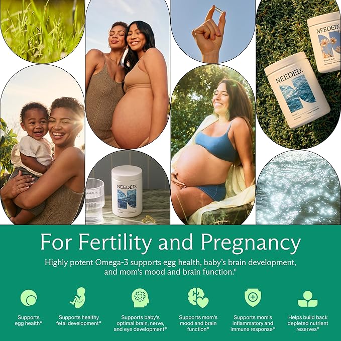 Needed. Prenatal Omega-3 - High Potency Dose of Sustainably Sourced Fish Oil 1000mg DHA 1000mg EPA Encased in a Gelatin-Free Plant-Based Softgel Shell