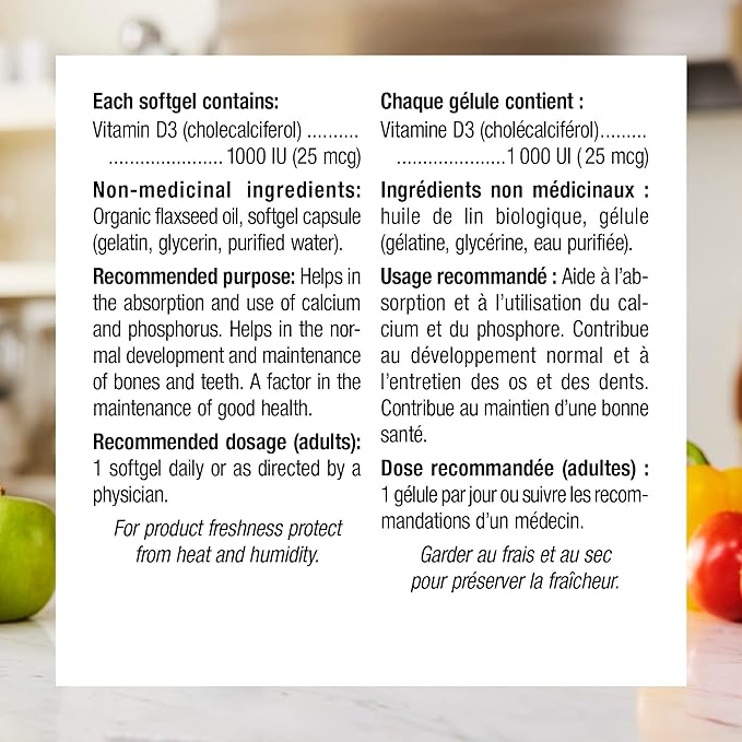 Webber Naturals Vitamin D3 1000 IU 375 Softgels