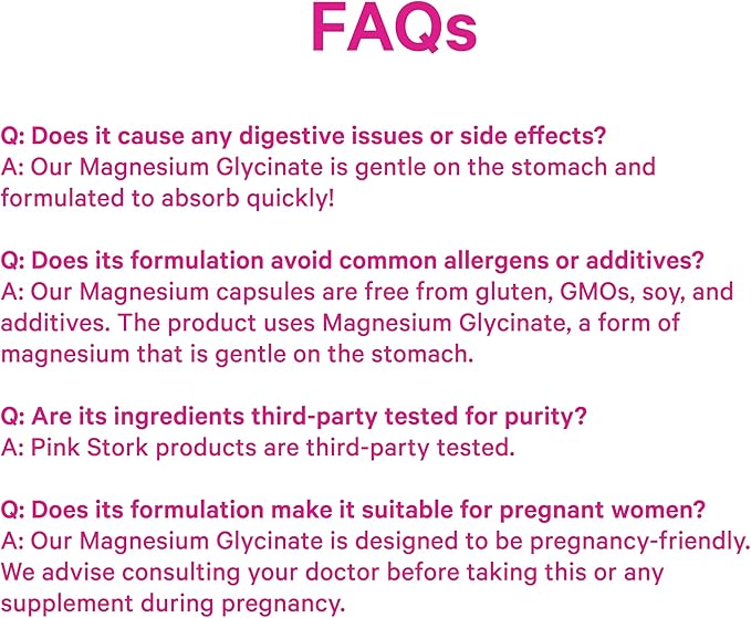 Pink Stork Magnesium Glycinate with Vitamin D - Magnesium Supplement for Women to Support Natural Calm Mood and Sleep - Hormone Balance for Women - 60 Capsules Berry Essence 1 Month Supply
