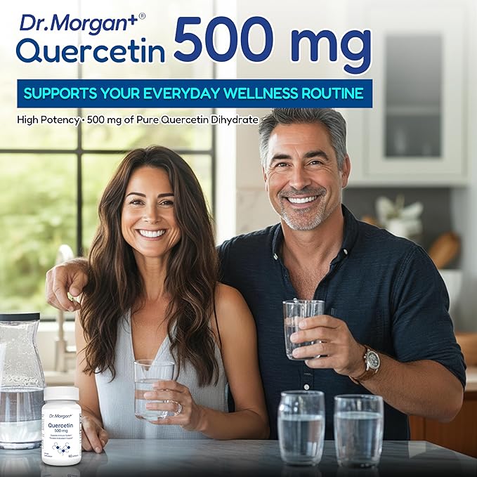 Dr. Morgan Quercetin 500mg Supplement-Bioflavonoid Antioxidant for Immune Support &amp Cellular Health-Natural Supplement-Made in Canada-60 Capsules