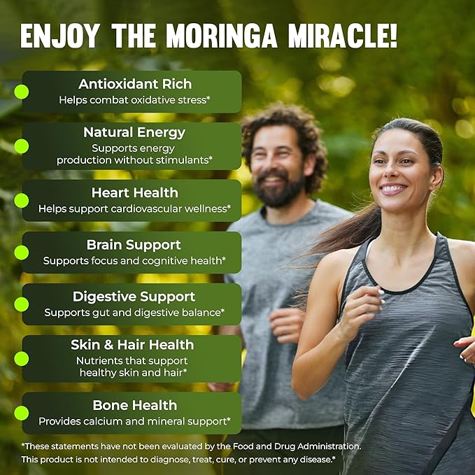 Moringa Capsules – Organic Moringa Oleifera Leaf Extract – Moringa Supplement – Maximum Potency Green Superfood – Immune &amp Antioxidant Support – Vegan Non-GMO – Made in USA – 180 Capsules