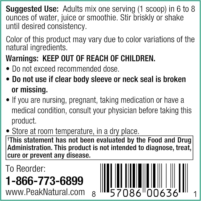 Peak Organic Superfruits - Polyphenol Rich Superfood Powder - Non-GMO Fermented Aronia Berry Acai Blueberry Pomegranate and Plum - Aging Metabolic Health Heart Health (30 Servings)