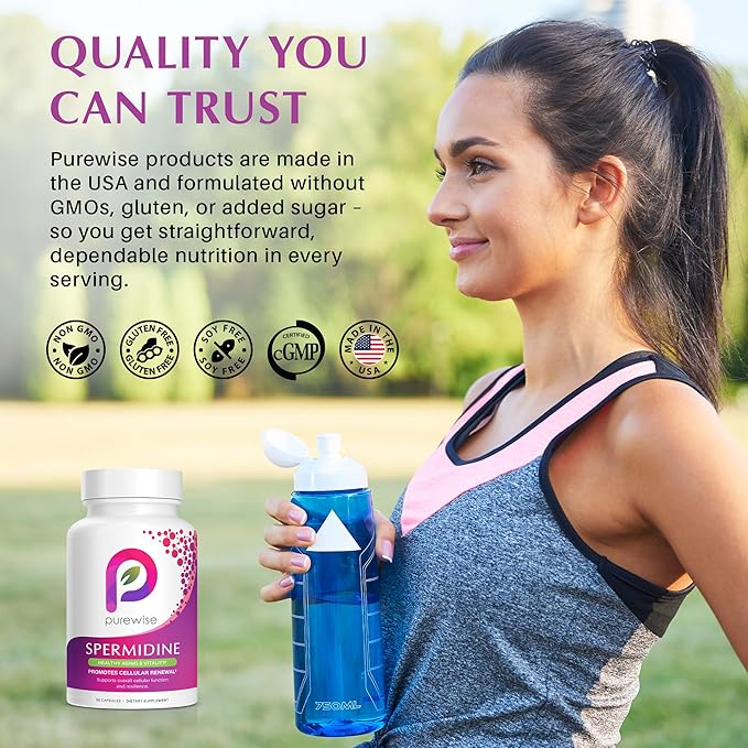 Spermidine Supplements | Supports Healthy Aging &amp Vitality | Promotes Cellular Renewal &amp Function for Longevity &amp Energy Support | 60 Capsules