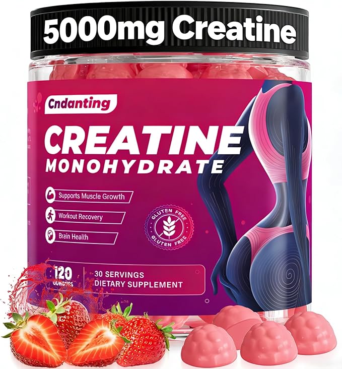 Creatine Gummies for Women 5000mg Creatine Monohydrate per Serving 120 Gummies (30 Servings) No Added Sugar Vegan Chewable Supports Strength Energy &amp Recovery