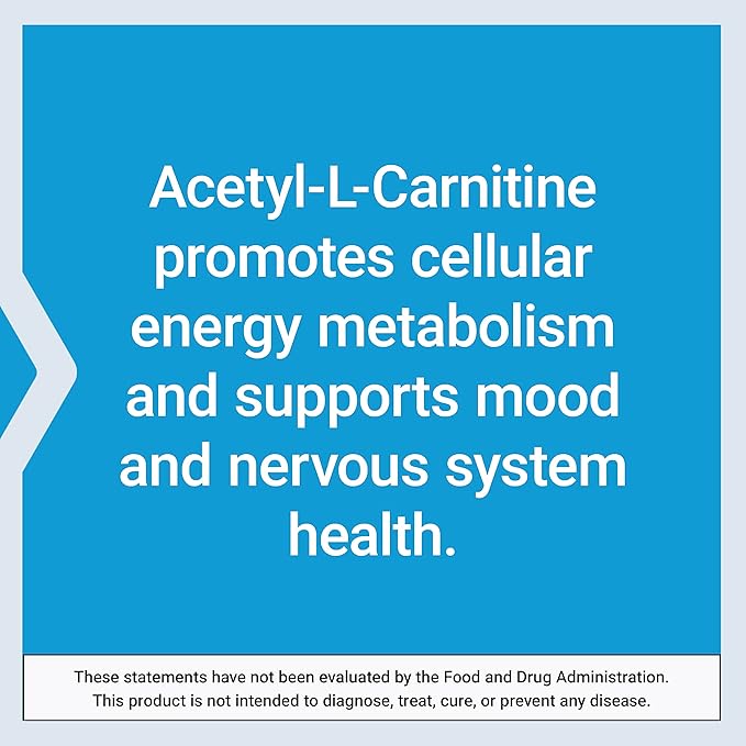 Life Extension Acetyl-L-Carnitine Acetyl-L-Carnitine Vitamin C Brain Mood &amp Nerve Health Cellular Energy 3-Month Supply Gluten-Free Non-GMO Vegetarian 100 Capsules
