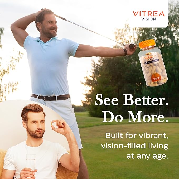 Vitrea Health Vision Macular Support – AREDS2 Eye Supplement with Lutein Zeaxanthin Marigold &amp 13 Nutrients – Helps Protect Against Blue Light – No Dyes or Titanium Dioxide – Retinal Health Supp