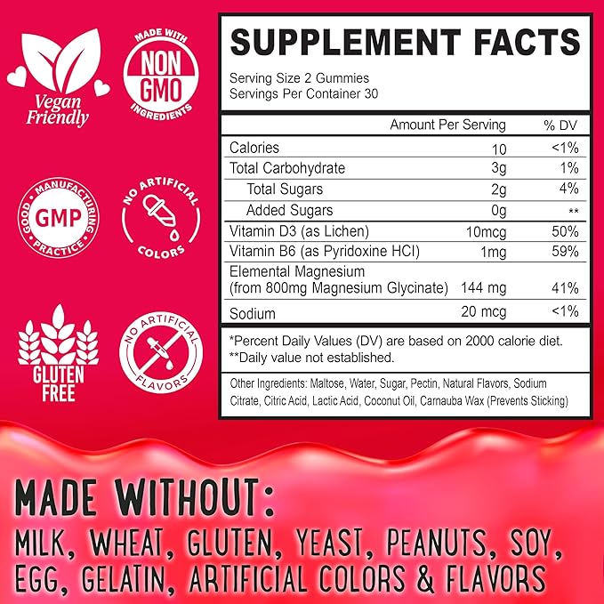 Magnesium Gummies Variety Pack – 3 Bottles (60 Each) – Strawberry Banana Apple Kiwi &amp Peach Mango