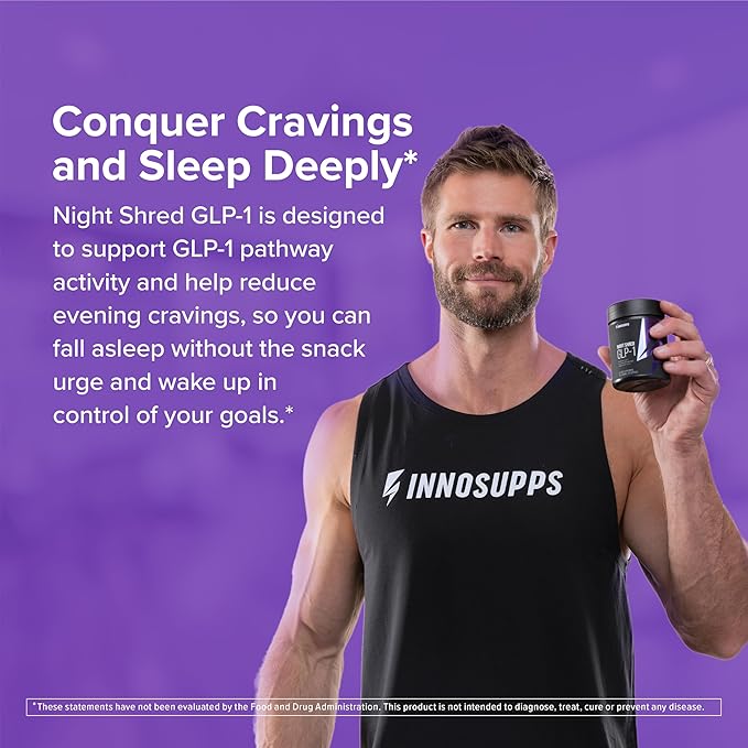 InnoSupps Night Shred GLP-1 - Nighttime Metabolic + Sleep Support* - Akkermansia + Ashwagandha - 60 Capsules. 30 Servings.