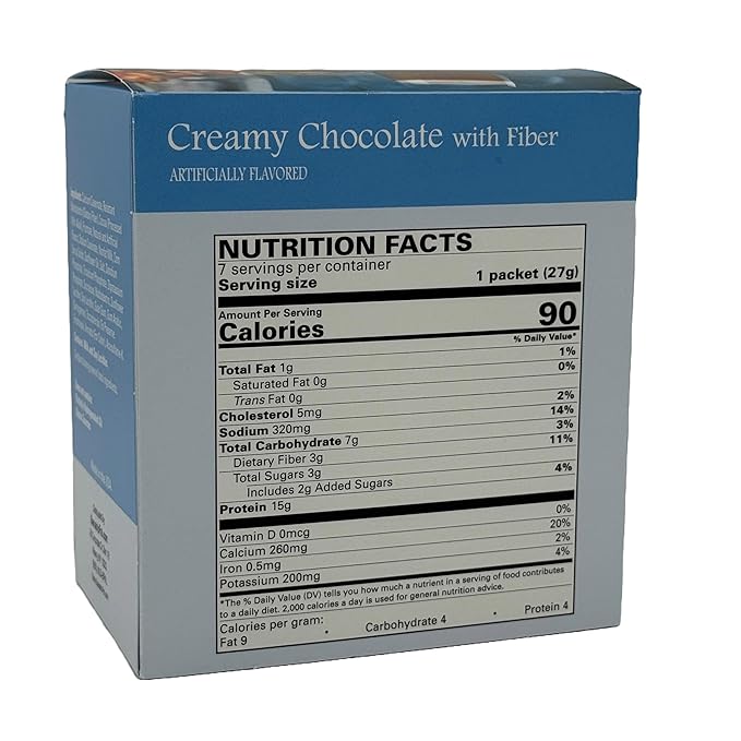 BariatricPal 15g Protein Aspartame-Free Pudding &amp Shake - Creamy Chocolate with Fiber (3-Pack)