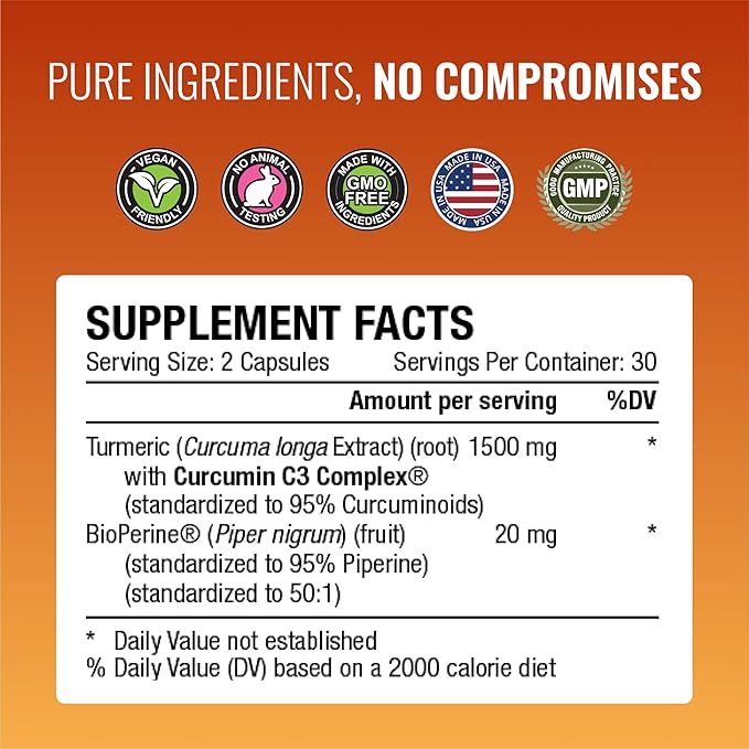 Approved Science Turmeric MD - Turmeric Extract with BioPerine Black Pepper &amp 95% Standardized Turmeric Curcuminoids - 360 Capsules (6 Month Supply)