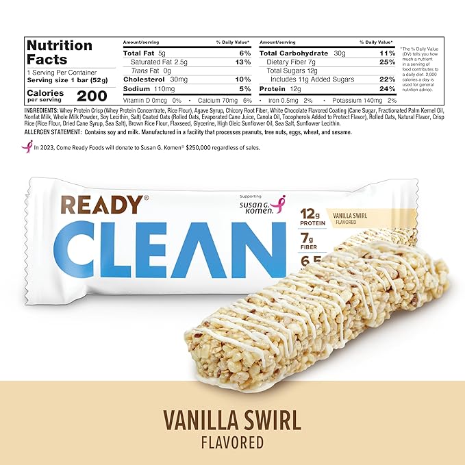 Generic Ready Nutrition Vanilla Swirl Clean Protein Bar (In ABOLABAN Packaging With Sticker) (3 Packs/15 Count)